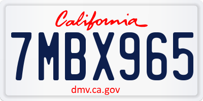 CA license plate 7MBX965