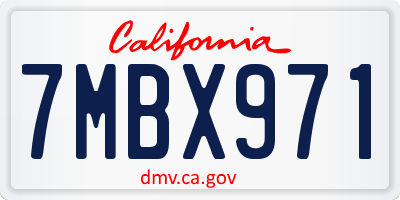 CA license plate 7MBX971
