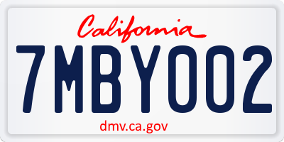 CA license plate 7MBY002