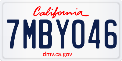 CA license plate 7MBY046