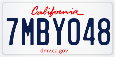 CA license plate 7MBY048