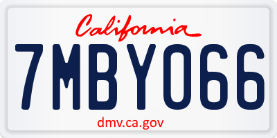 CA license plate 7MBY066