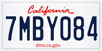 CA license plate 7MBY084