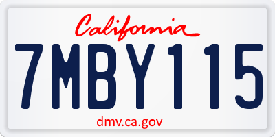 CA license plate 7MBY115