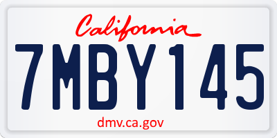 CA license plate 7MBY145