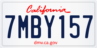 CA license plate 7MBY157
