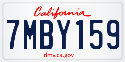 CA license plate 7MBY159