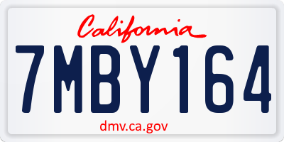 CA license plate 7MBY164