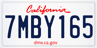 CA license plate 7MBY165