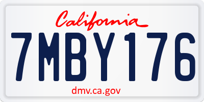 CA license plate 7MBY176
