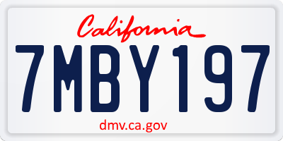 CA license plate 7MBY197