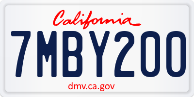 CA license plate 7MBY200