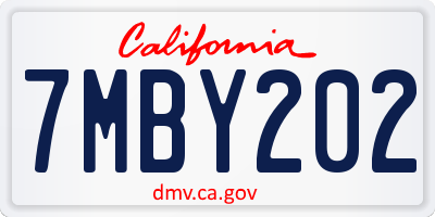 CA license plate 7MBY202