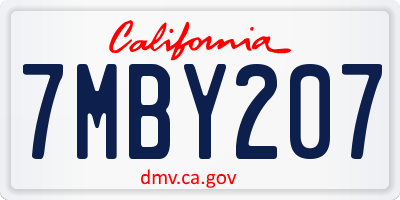 CA license plate 7MBY207
