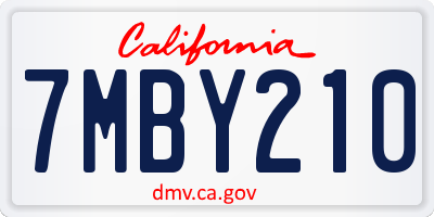 CA license plate 7MBY210