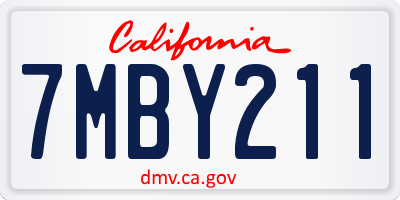 CA license plate 7MBY211