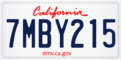 CA license plate 7MBY215