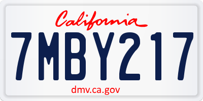 CA license plate 7MBY217