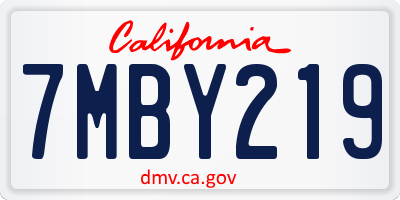 CA license plate 7MBY219