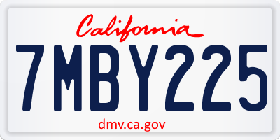 CA license plate 7MBY225