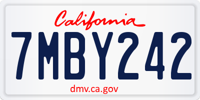 CA license plate 7MBY242