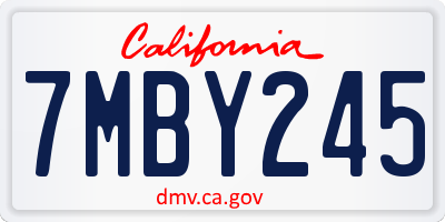 CA license plate 7MBY245