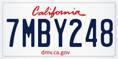 CA license plate 7MBY248