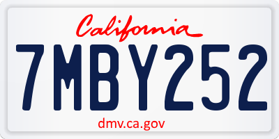 CA license plate 7MBY252