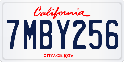 CA license plate 7MBY256