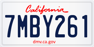 CA license plate 7MBY261