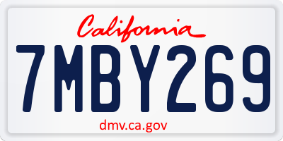 CA license plate 7MBY269