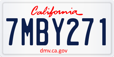 CA license plate 7MBY271
