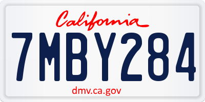 CA license plate 7MBY284
