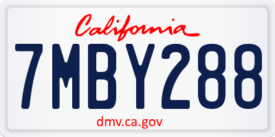 CA license plate 7MBY288