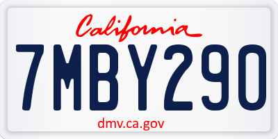 CA license plate 7MBY290