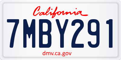 CA license plate 7MBY291