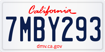 CA license plate 7MBY293