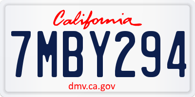 CA license plate 7MBY294