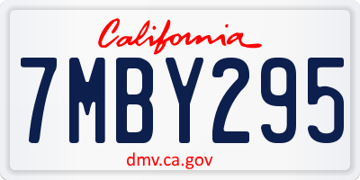 CA license plate 7MBY295