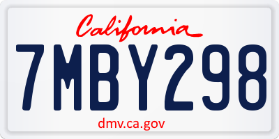 CA license plate 7MBY298