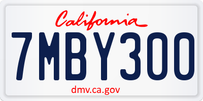 CA license plate 7MBY300