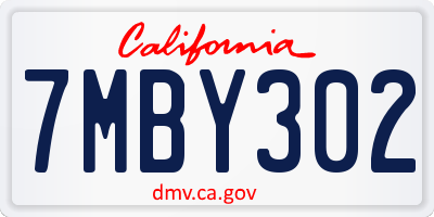 CA license plate 7MBY302