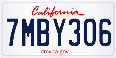 CA license plate 7MBY306