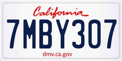 CA license plate 7MBY307