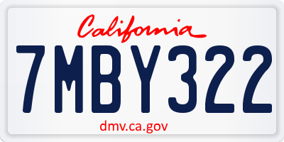 CA license plate 7MBY322