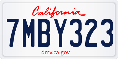 CA license plate 7MBY323