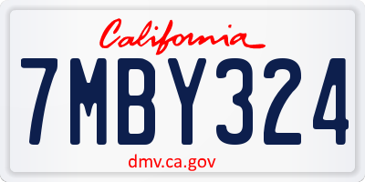 CA license plate 7MBY324