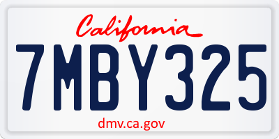 CA license plate 7MBY325