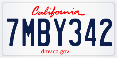 CA license plate 7MBY342