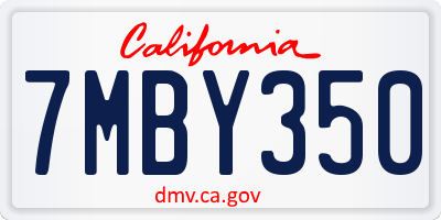 CA license plate 7MBY350